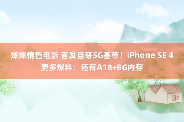 妹妹情色电影 首发自研5G基带！iPhone SE 4更多爆料：还有A18+8G内存