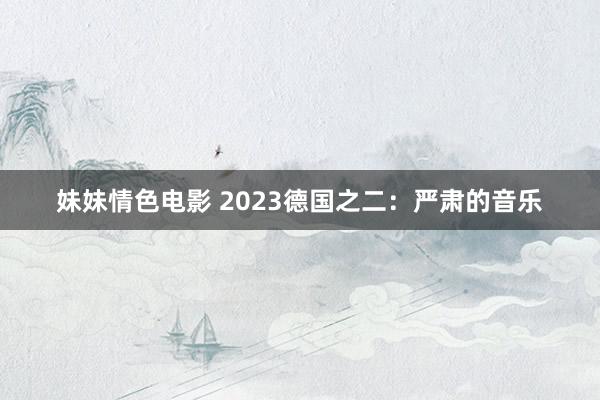 妹妹情色电影 2023德国之二：严肃的音乐