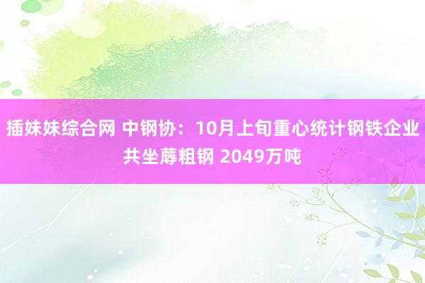 插妹妹综合网 中钢协：10月上旬重心统计钢铁企业共坐蓐粗钢 2049万吨