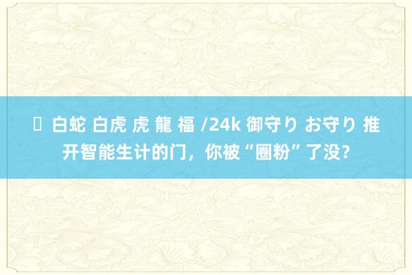 ✨白蛇 白虎 虎 龍 福 /24k 御守り お守り 推开智能生计的门，你被“圈粉”了没？