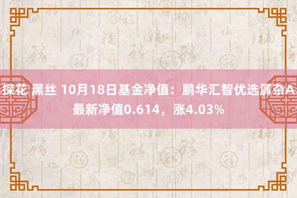 探花 黑丝 10月18日基金净值：鹏华汇智优选羼杂A最新净值0.614，涨4.03%