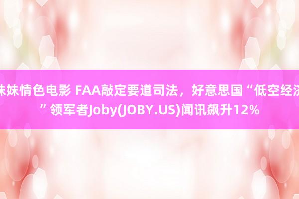 妹妹情色电影 FAA敲定要道司法，好意思国“低空经济”领军者Joby(JOBY.US)闻讯飙升12%