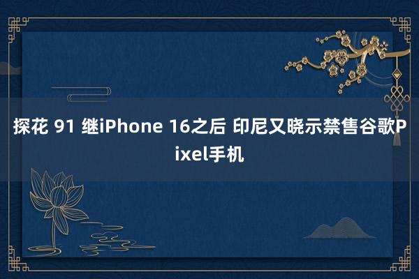 探花 91 继iPhone 16之后 印尼又晓示禁售谷歌Pixel手机