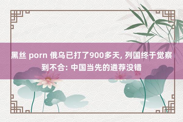 黑丝 porn 俄乌已打了900多天, 列国终于觉察到不合: 中国当先的遴荐没错