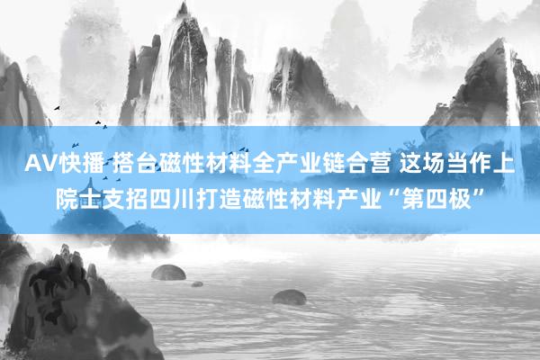 AV快播 搭台磁性材料全产业链合营 这场当作上院士支招四川打造磁性材料产业“第四极”