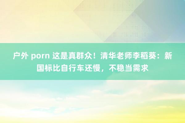 户外 porn 这是真群众！清华老师李稻葵：新国标比自行车还慢，不稳当需求