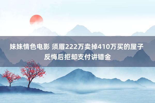 妹妹情色电影 须眉222万卖掉410万买的屋子 反悔后拒却支付讲错金