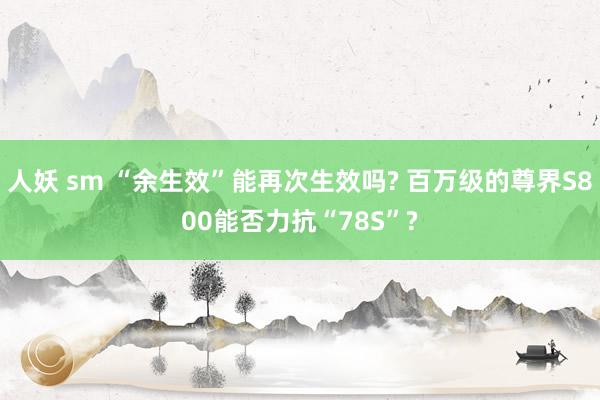 人妖 sm “余生效”能再次生效吗? 百万级的尊界S800能否力抗“78S”?