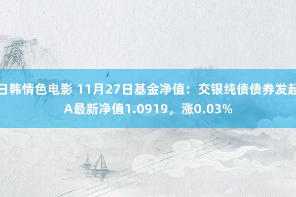 日韩情色电影 11月27日基金净值：交银纯债债券发起A最新净值1.0919，涨0.03%