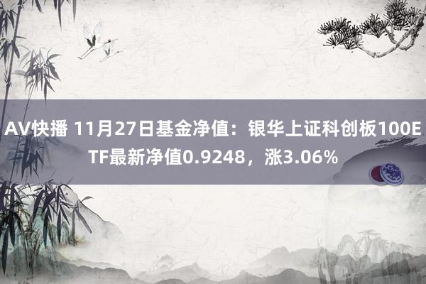 AV快播 11月27日基金净值：银华上证科创板100ETF最新净值0.9248，涨3.06%