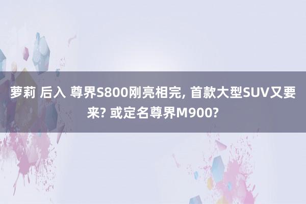 萝莉 后入 尊界S800刚亮相完， 首款大型SUV又要来? 或定名尊界M900?