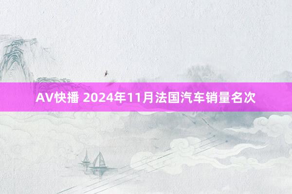 AV快播 2024年11月法国汽车销量名次