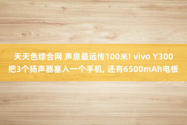 天天色综合网 声息最远传100米! vivo Y300把3个扬声器塞入一个手机， 还有6500mAh电板