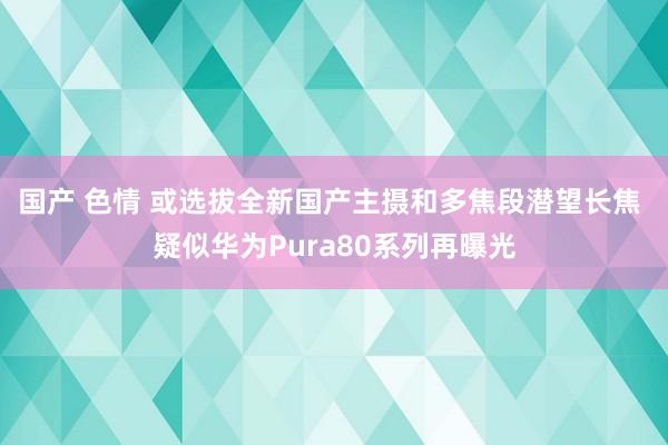 国产 色情 或选拔全新国产主摄和多焦段潜望长焦 疑似华为Pura80系列再曝光