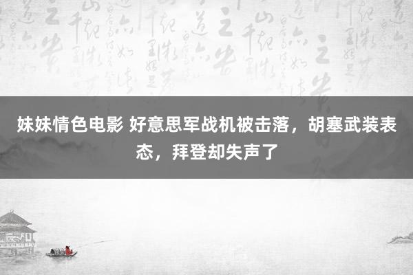 妹妹情色电影 好意思军战机被击落，胡塞武装表态，拜登却失声了