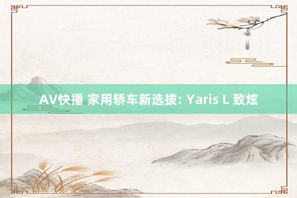 AV快播 家用轿车新选拔: Yaris L 致炫