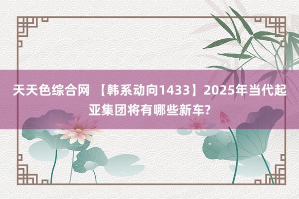 天天色综合网 【韩系动向1433】2025年当代起亚集团将有哪些新车?