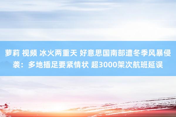 萝莉 视频 冰火两重天 好意思国南部遭冬季风暴侵袭：多地插足要紧情状 超3000架次航班延误